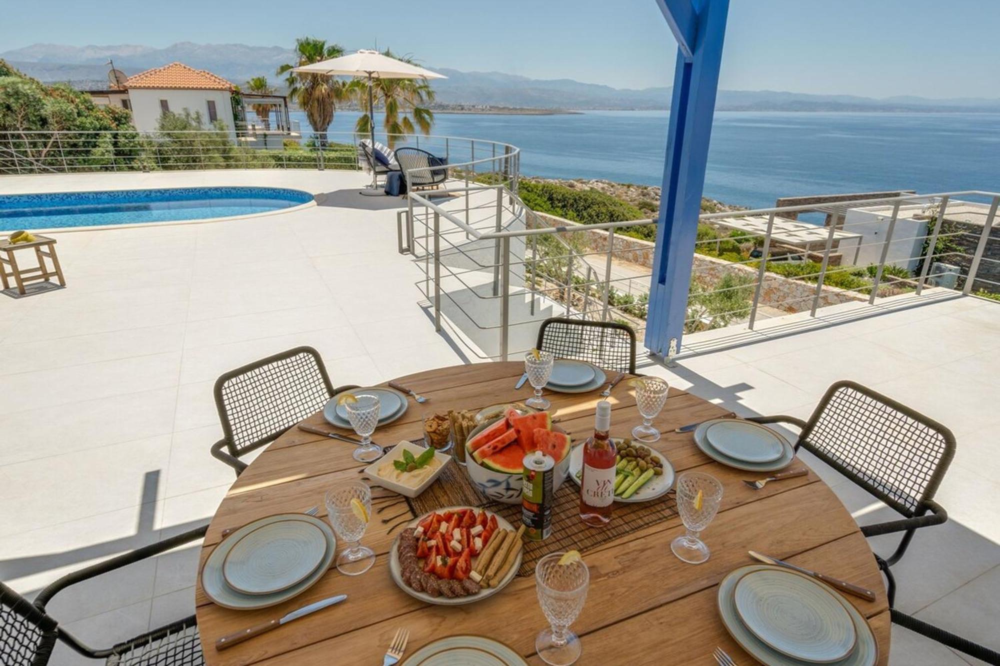 Villa Hemera Ocean View Private Heated Pool Chorafakia Eksteriør billede