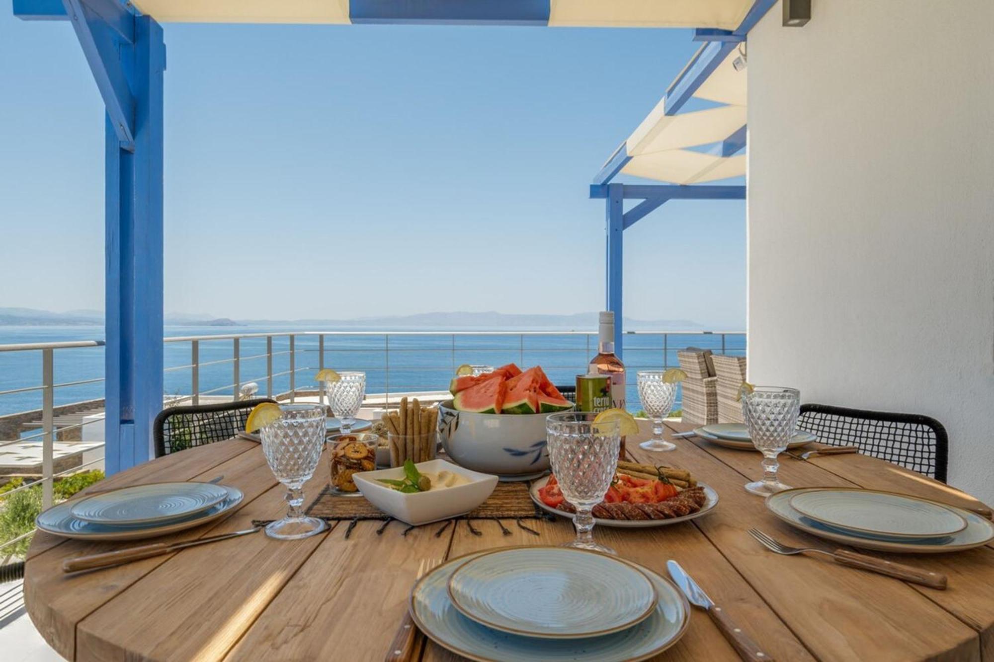 Villa Hemera Ocean View Private Heated Pool Chorafakia Eksteriør billede