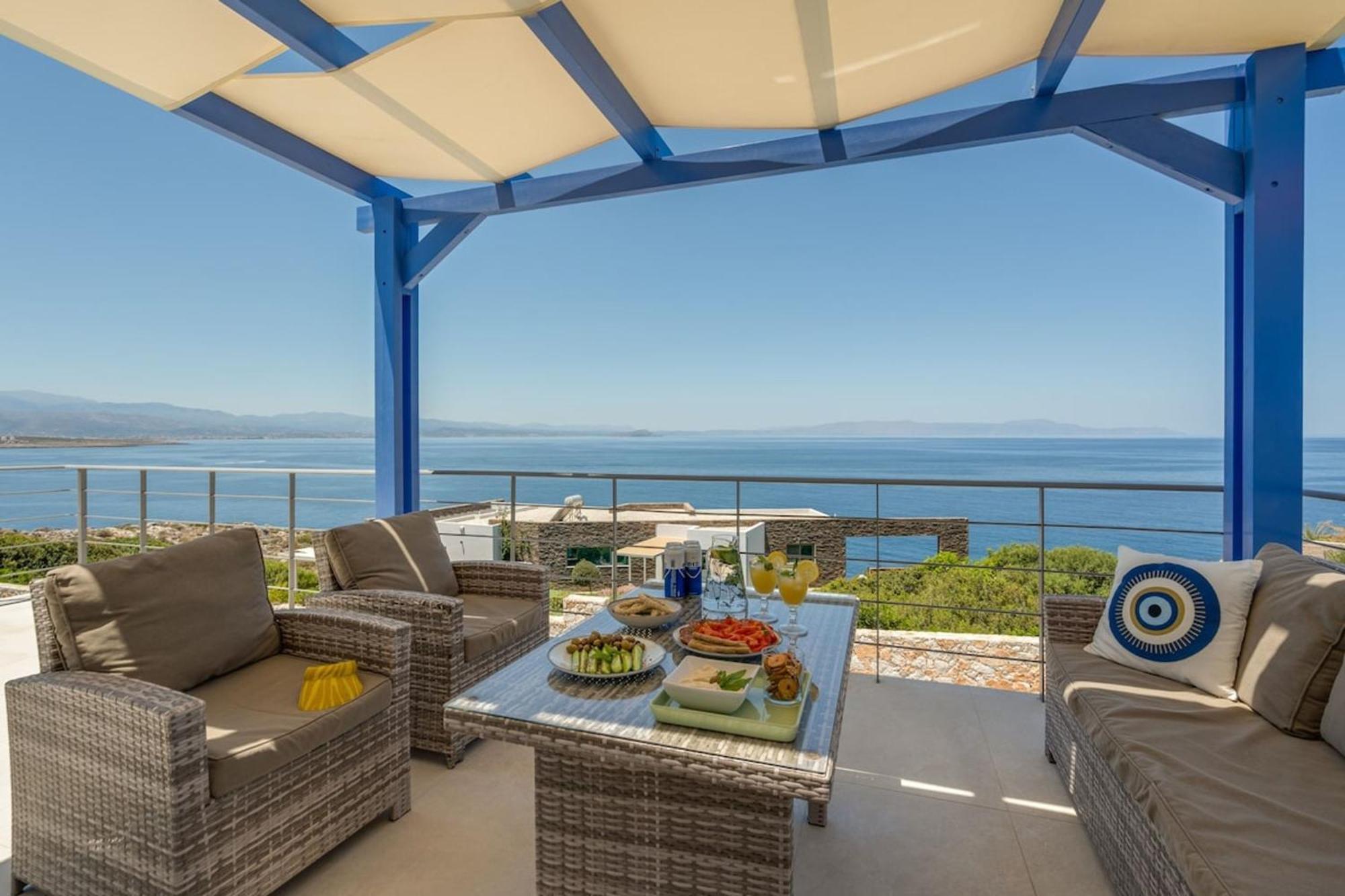 Villa Hemera Ocean View Private Heated Pool Chorafakia Eksteriør billede