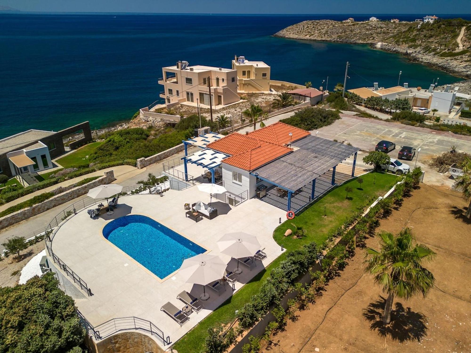 Villa Hemera Ocean View Private Heated Pool Chorafakia Eksteriør billede