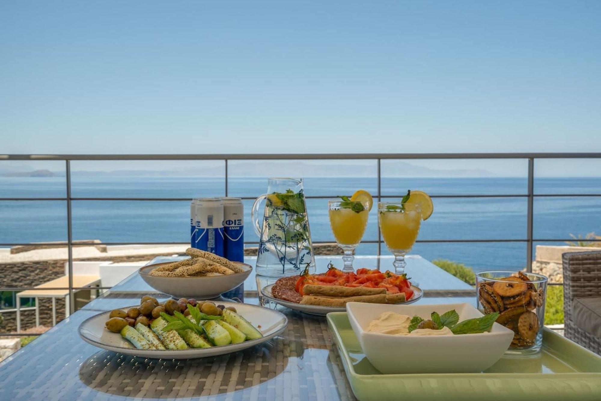 Villa Hemera Ocean View Private Heated Pool Chorafakia Eksteriør billede