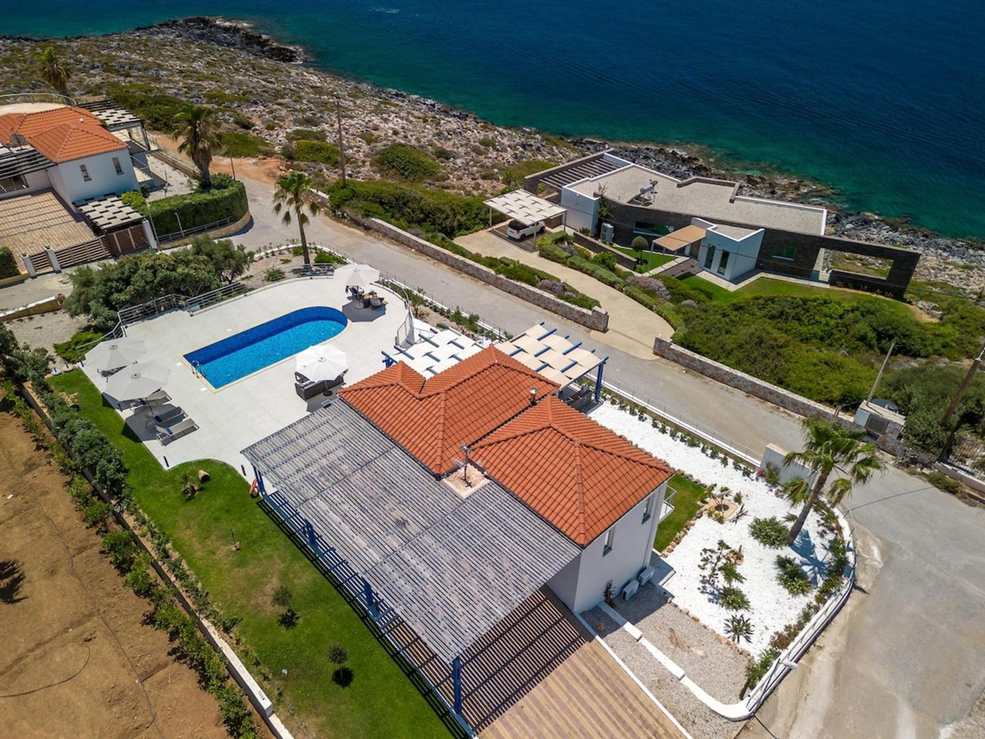 Villa Hemera Ocean View Private Heated Pool Chorafakia Eksteriør billede