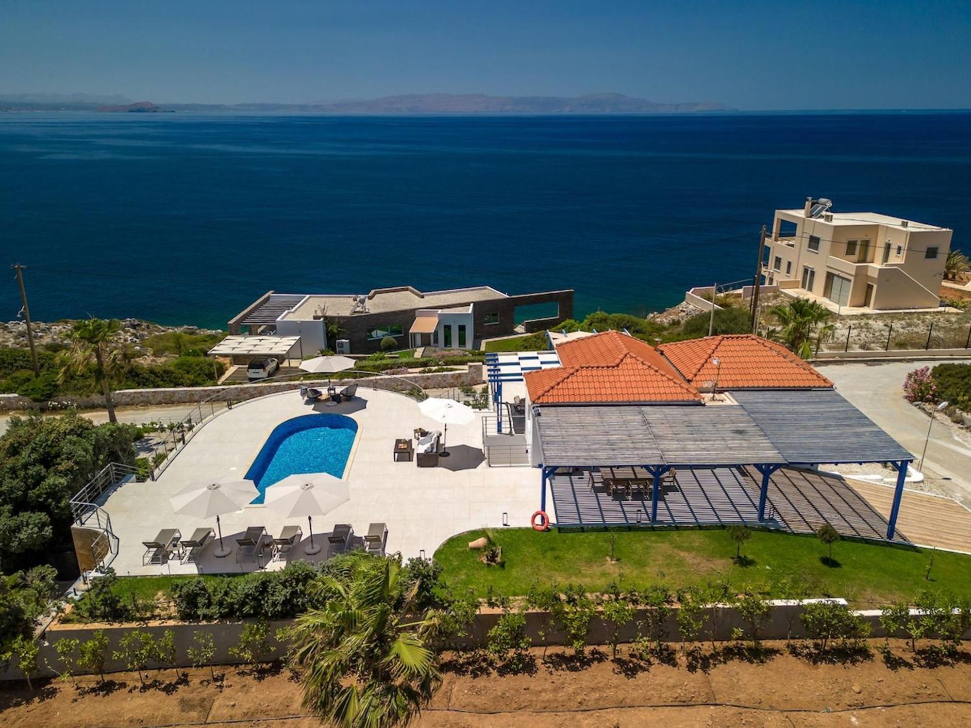 Villa Hemera Ocean View Private Heated Pool Chorafakia Eksteriør billede