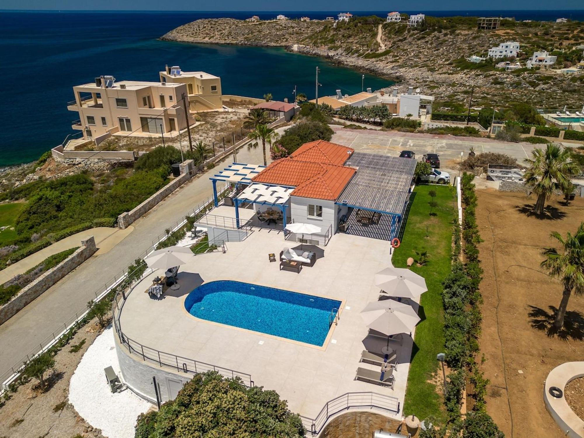 Villa Hemera Ocean View Private Heated Pool Chorafakia Eksteriør billede