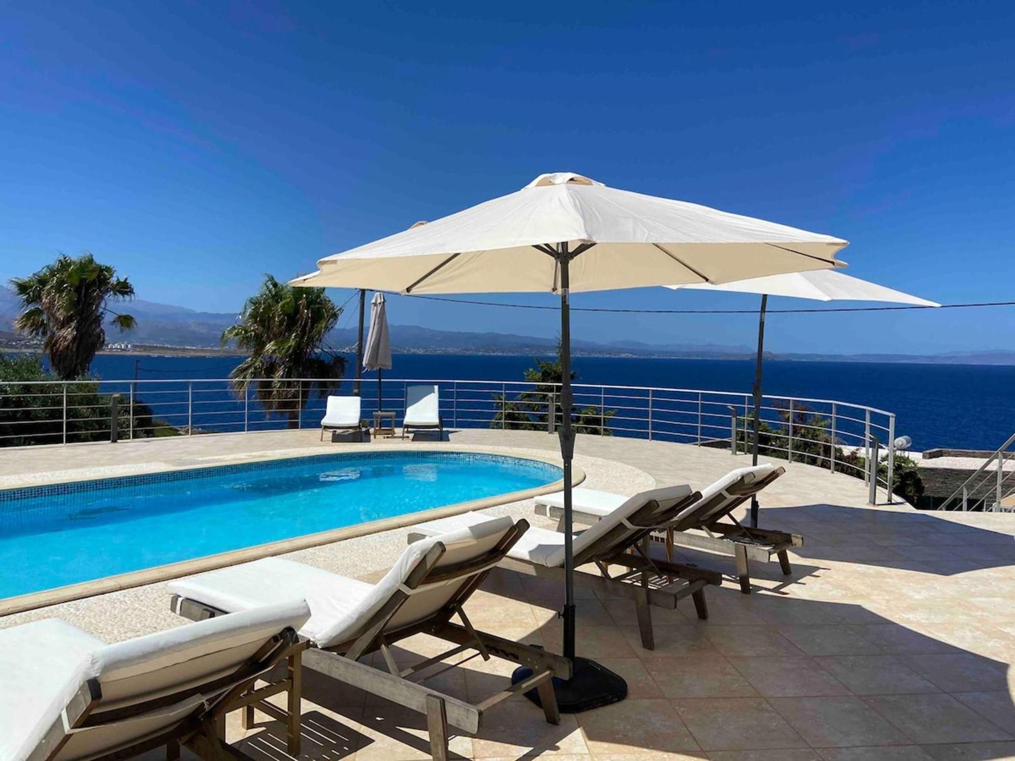 Villa Hemera Ocean View Private Heated Pool Chorafakia Eksteriør billede