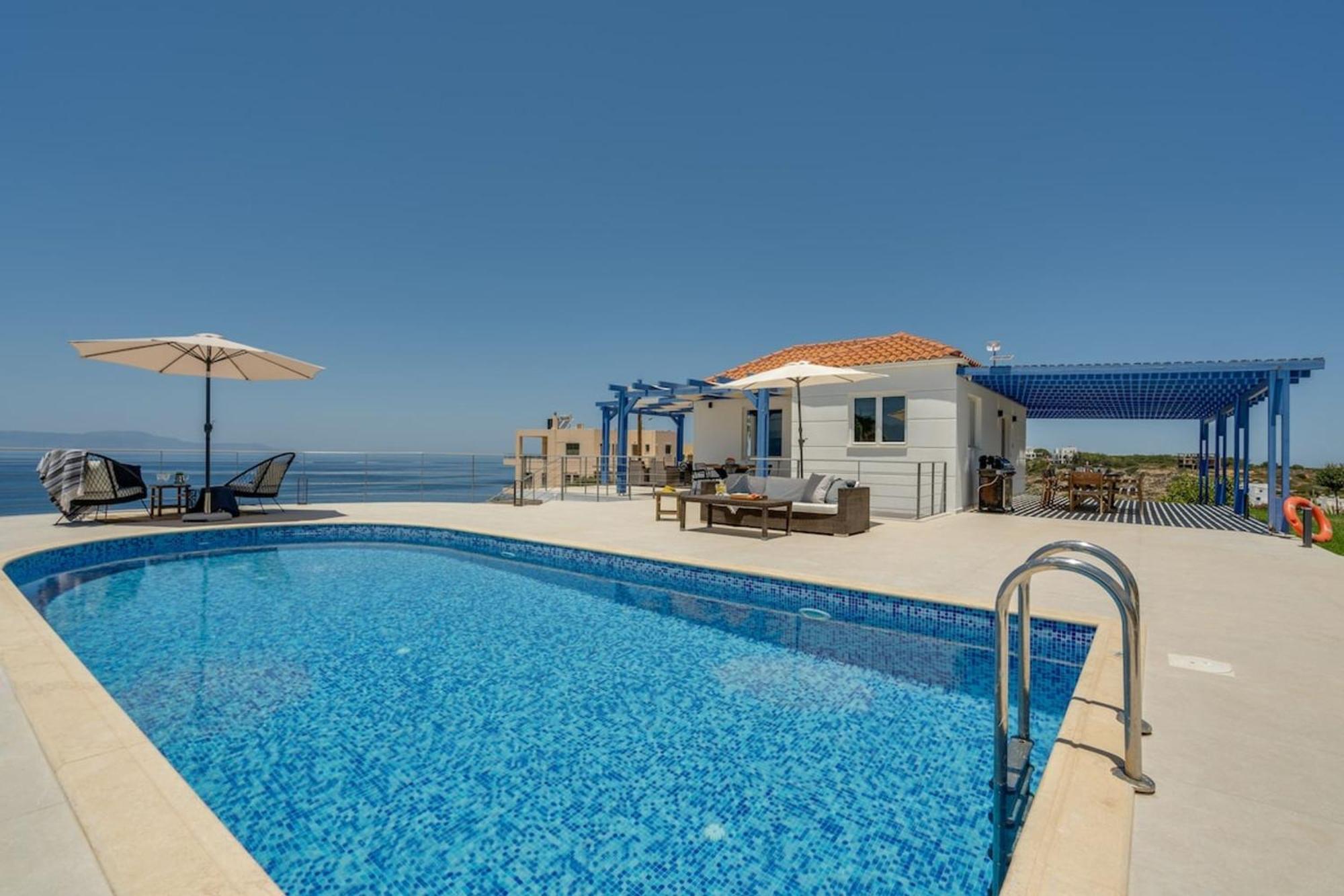 Villa Hemera Ocean View Private Heated Pool Chorafakia Eksteriør billede