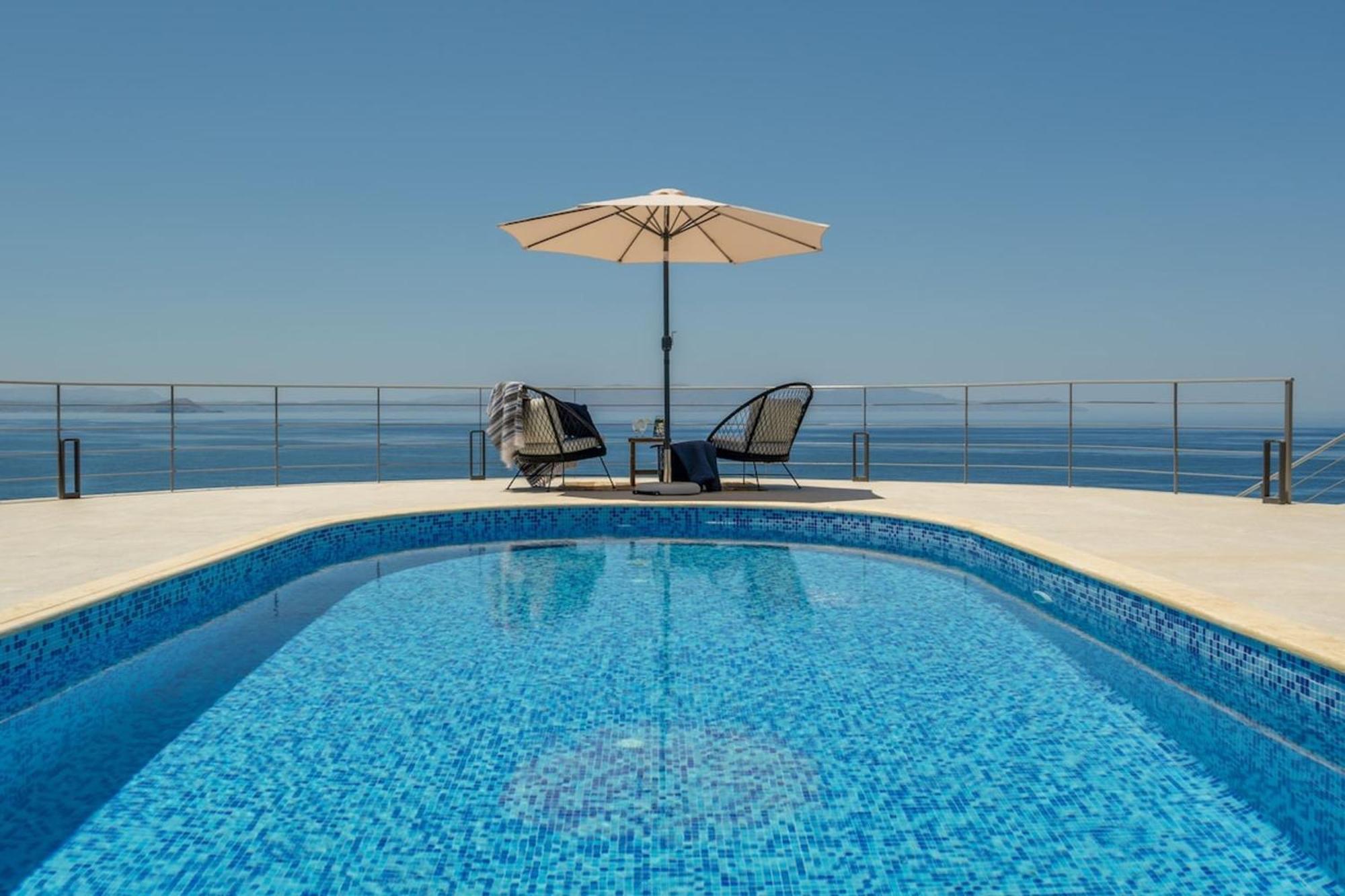 Villa Hemera Ocean View Private Heated Pool Chorafakia Eksteriør billede